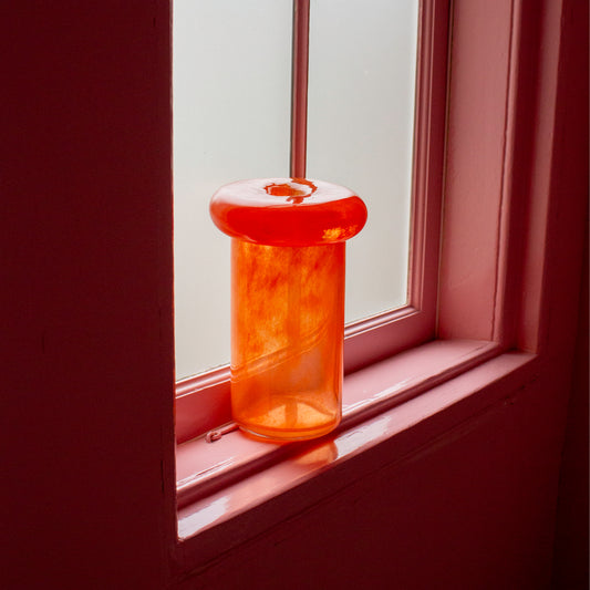 Glass Donut vase - pedestal (medium)