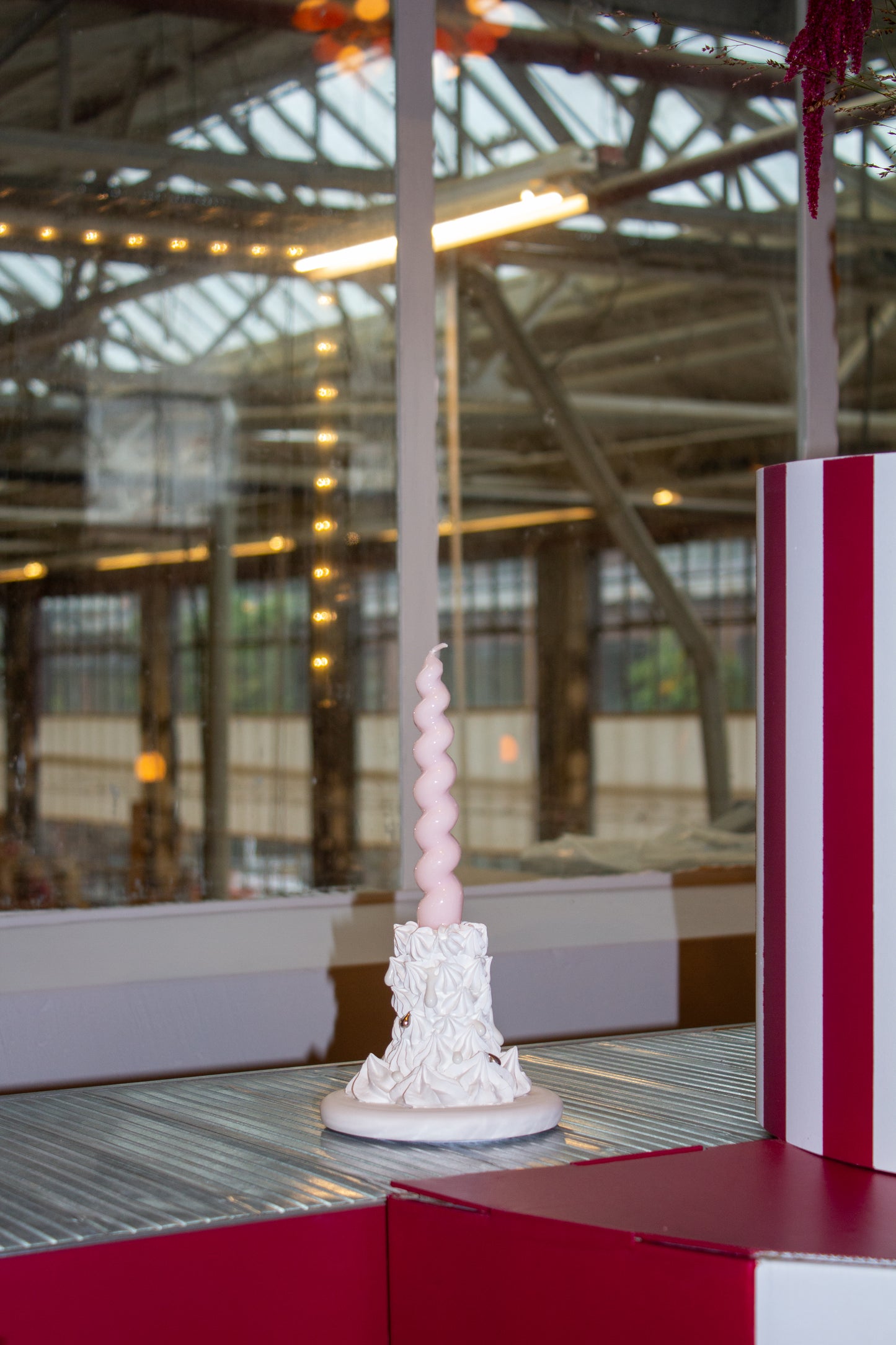 Whipped Porcelain Candle Holder | Platinum